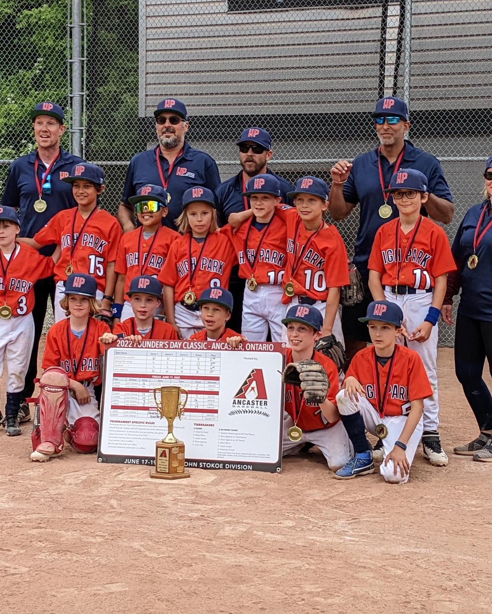 jasonokamura's tweet photo. High Park wins!  Nine-year-olds bring home the first hardware of the season from the Founders Day Classic in Ancaster.  #hpll #highparklittleleague #highparkbaaeball https://t.co/IPjPmjSQOu