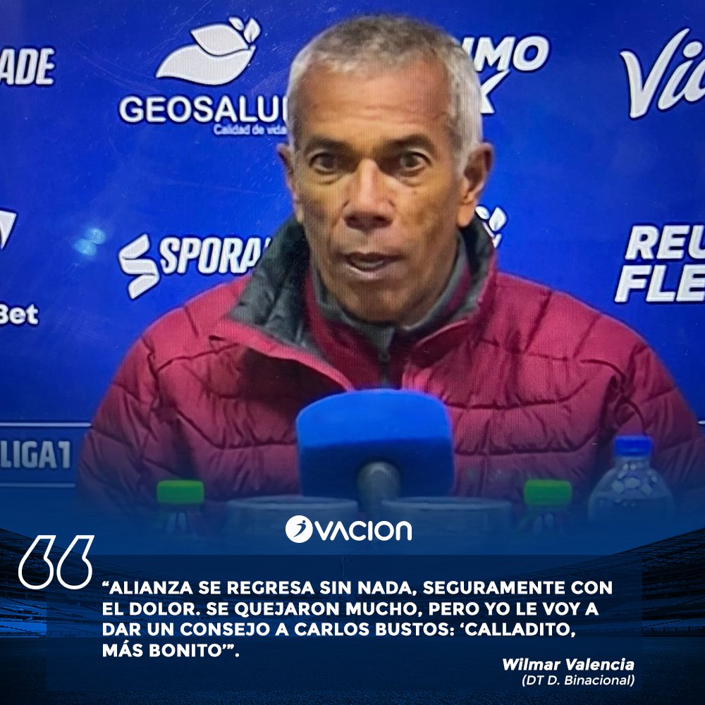 🗣️ Wilmar Valencia, DT del #DeportivoBinacional 🔵⚪, declaró sobre la derrota de #AlianzaLima y su técnico #CarlosBustos.