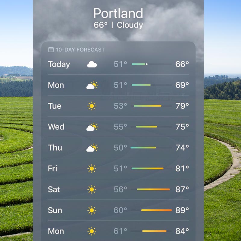 Mother Nature bringing the ultimate gift of sunshine this Father's Day!

Enduring the PDX area's wettest spring (April, May, &amp; early June) in the past 81 yrs has this bright reward in the week ahead.

We'll save you a seat in the lawn chairs! Reserve your tasting soon!  #Fairsing