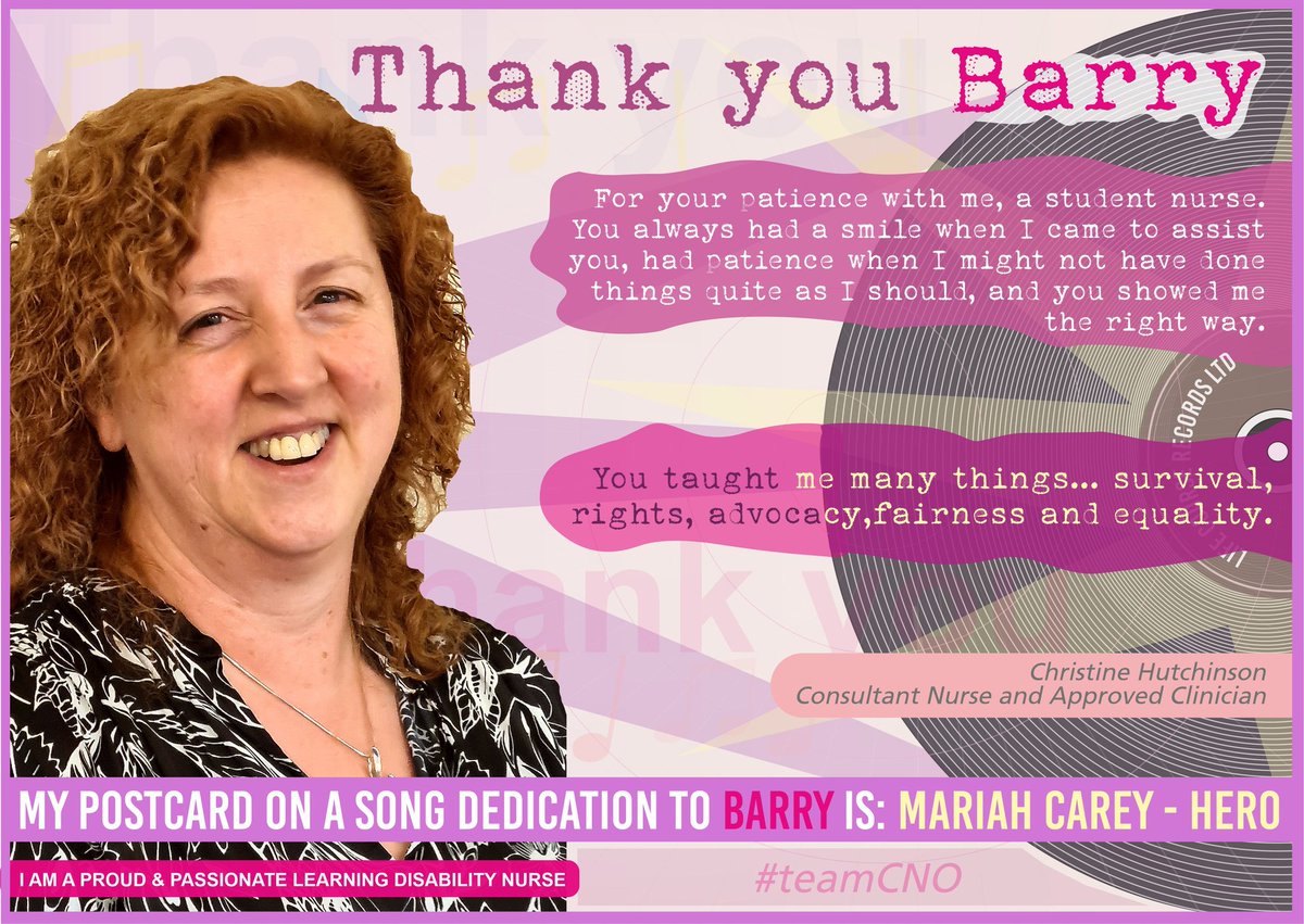 ChrisHutchRNLD's tweet image. Thanks to the amazing @DavidHarling1 for this postcard development, mine and many others that&apos;ll be shared this week show ehat people with #LearningDisability have taught us and the variety of our work as #LearningDisabilityNurses @UOCLDNursing @UoC_LD @EHU_FHSCM @UoS_HealthSoc