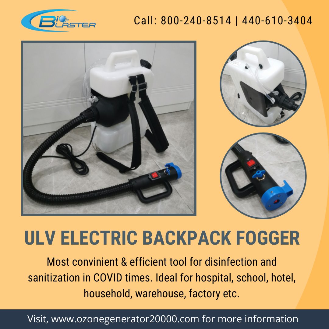 Ozone_Generator's tweet photo. #Sanitize your home or workplace with #Bio3blaster ULV Electric Backpack Fogger in these #COVID times.

Buy Now: https://t.co/30bwm7HMEf

#Sanitizer #COVID19 #Safety #InfectionControl #VirusControl #ULVFogger #FoggingEquipment #UltraPowerfulOzone #OzoneGenerator #OzoneMachines https://t.co/klwjSXa6Yo
