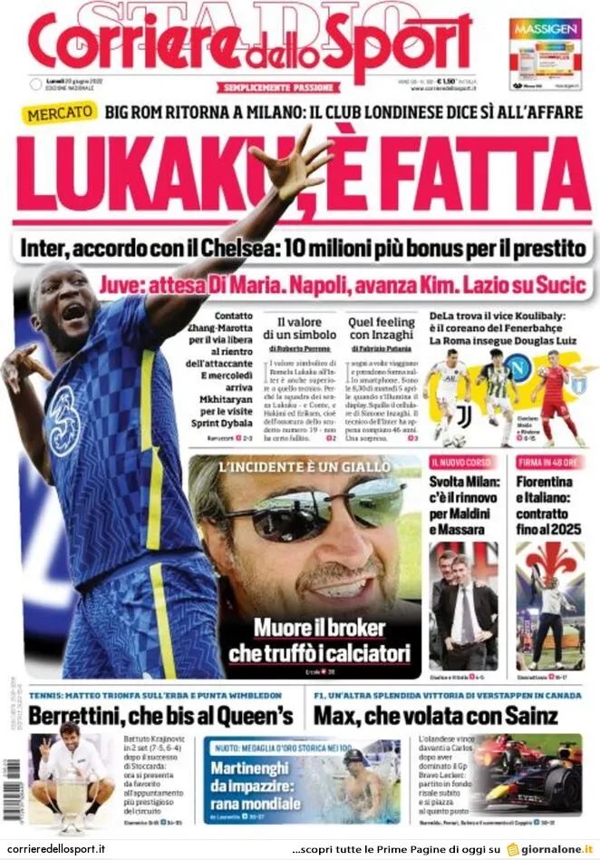 spondanews's tweet photo. Rassegna stampa 20 giugno 🗞 https://t.co/yUbpDOKESL