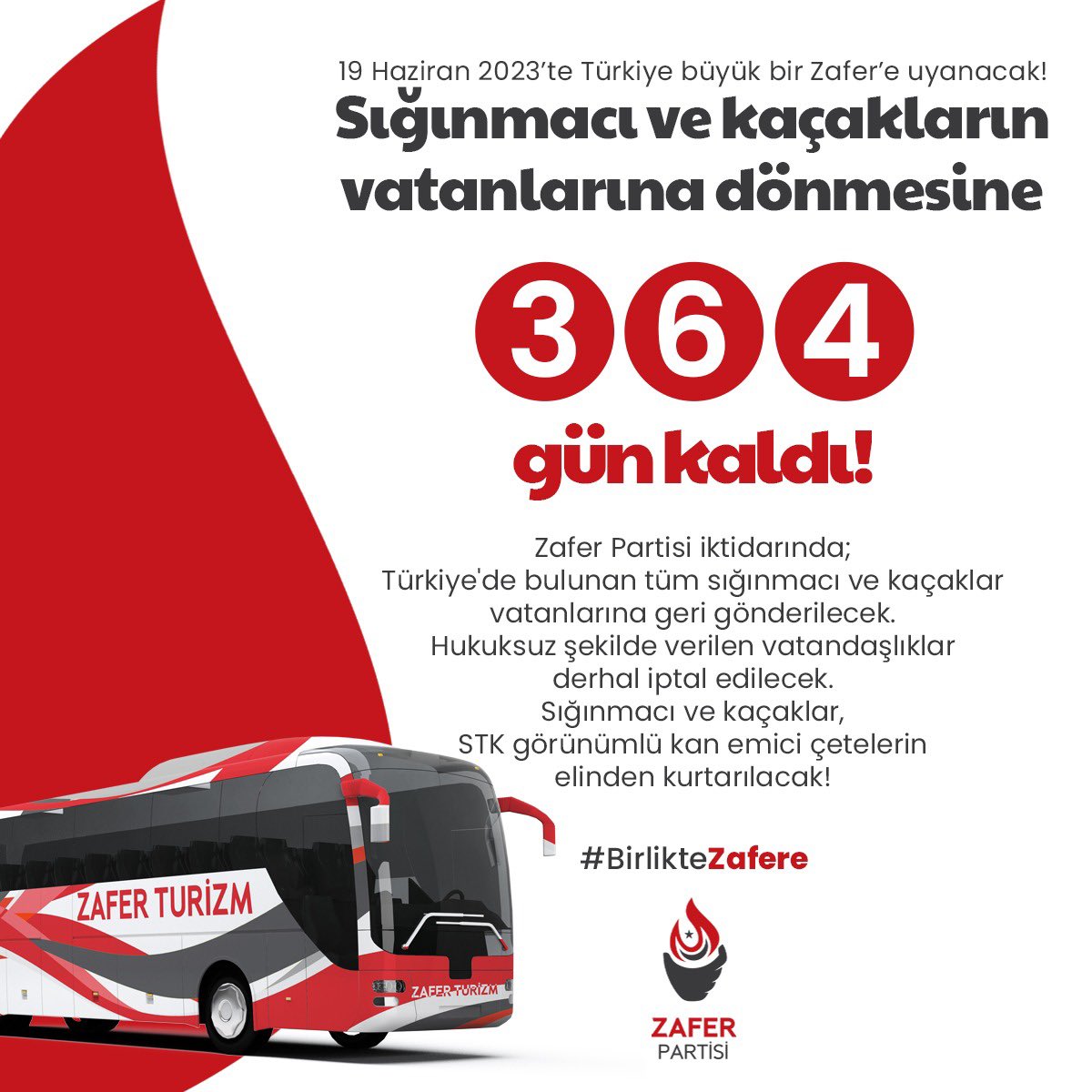 Bugün kaç yabancıya vatandaşlık verilerek seçme-seçilme hakkının kısıtlanacağını düşün.Üstelik vatanımıza ortak olanlara yılda 9 milyar dolar harcıyoruz.Senin payına 1300 dolar düştü 10 yılda.Türkiye için Ekonomik krizden çıkmak sığınmacılar gitmeden hayal.Korkma! Zafer yakın