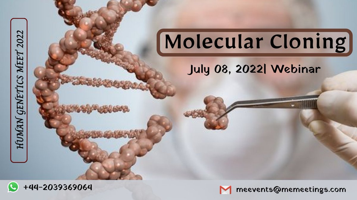 Fertility_Meet's tweet photo. #DNA cloning is a #molecularbiology technique that makes many identical copies of a piece of DNA, such as a #gene

For more details
Whatsapp  +44-2039369064

#Humangenetics #webinar2022 #genetherapy #heridity #genetics #mendelian #HGM2022 #topwebinar #trending #conference #allele https://t.co/SaX1UoOgZt