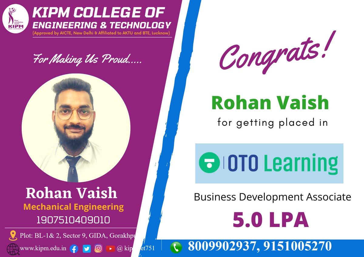 kipmcet751's tweet photo. #KIPMCET #proud_moment 
#congratulations🎉 #Rohan https://t.co/G5DWCfkQBd