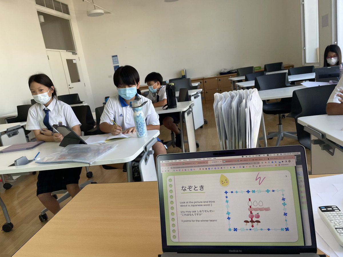 shiorisensei's tweet photo. Y6 Japanese did a group challenge💪🏻1️⃣Katakana words using @JamboardM 2️⃣Nazotoki (solving the riddle) 3️⃣@PlayBlooket I was thinking about many games for a couple of weeks but nothing can beat Blooket! 😆students love it♥️ https://t.co/e24lmVGHmT