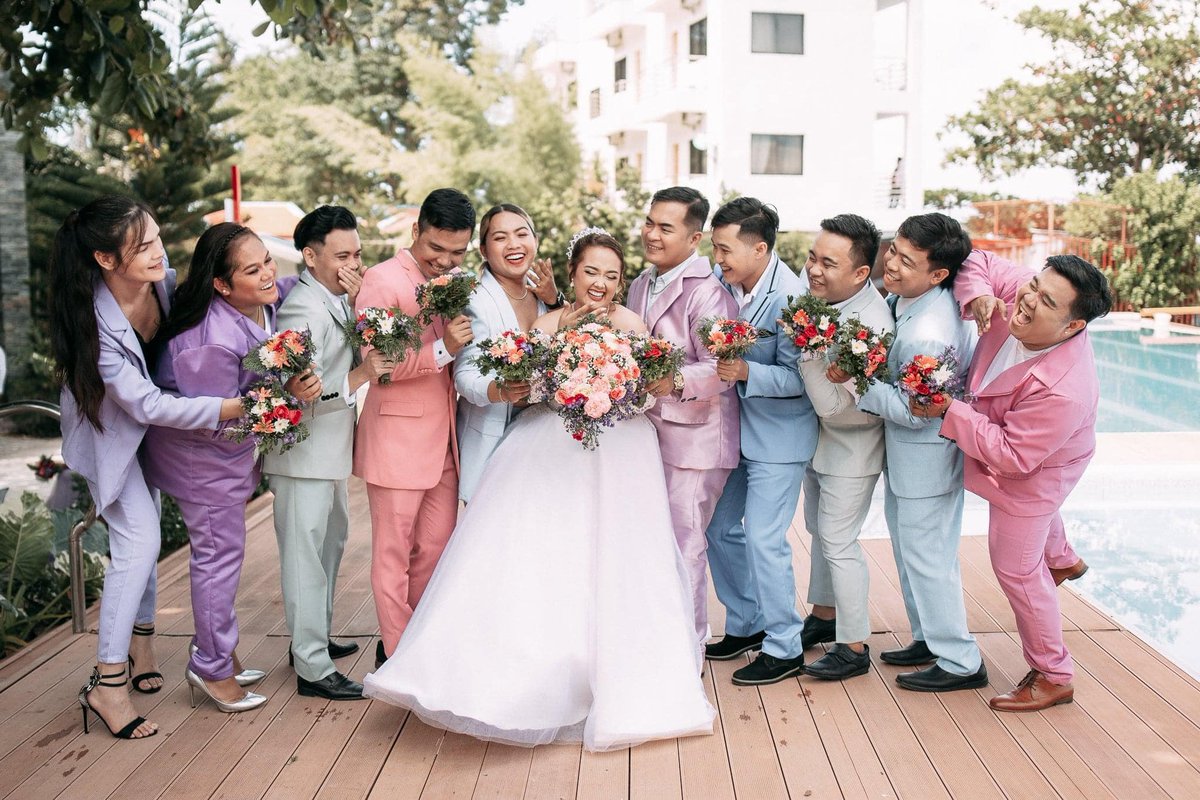 cebudailynews's tweet photo. ❤💛💚💜💙

LOOK: Mary Cresty Enalin-Abedejos decided to break stereotyping during her wedding in Boljoon, Cebu last June 18, 2022 by not going with the traditional bridesmaid entourage.

Instead, she decided to have her LGBTQA member friends be part of her entourage. https://t.co/MBxFsrHvnn
