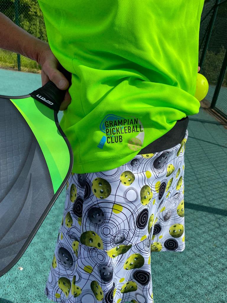 Another fabulous Pickleball Party in the sunshine at <a href="/CromlixHotel/">Cromlix</a> with teaching pro Paul Allam….followed by afternoon tea with fizz courtside. 
We marked two pickleball courts on our <a href="/DoeSportNorth/">Doe Sport North Ltd</a> tennis court using frog tape.