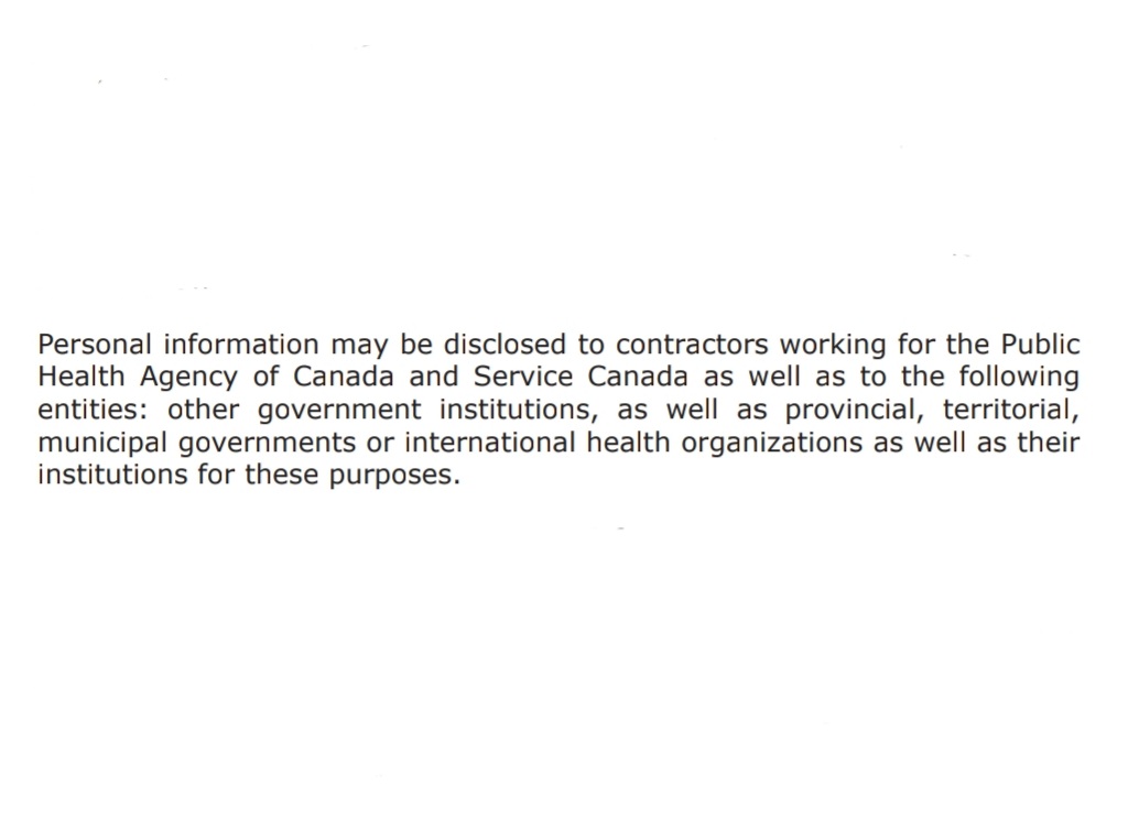 TrystaDoary's tweet photo. @privacylawyer @PrivacyPrivee @CanBorder Who, exactly, is all this personal data from #ArriveCAN being shared with? Any/all of the entities listed below, as stated in the app's privacy notice: https://t.co/yXTtBjXMOT