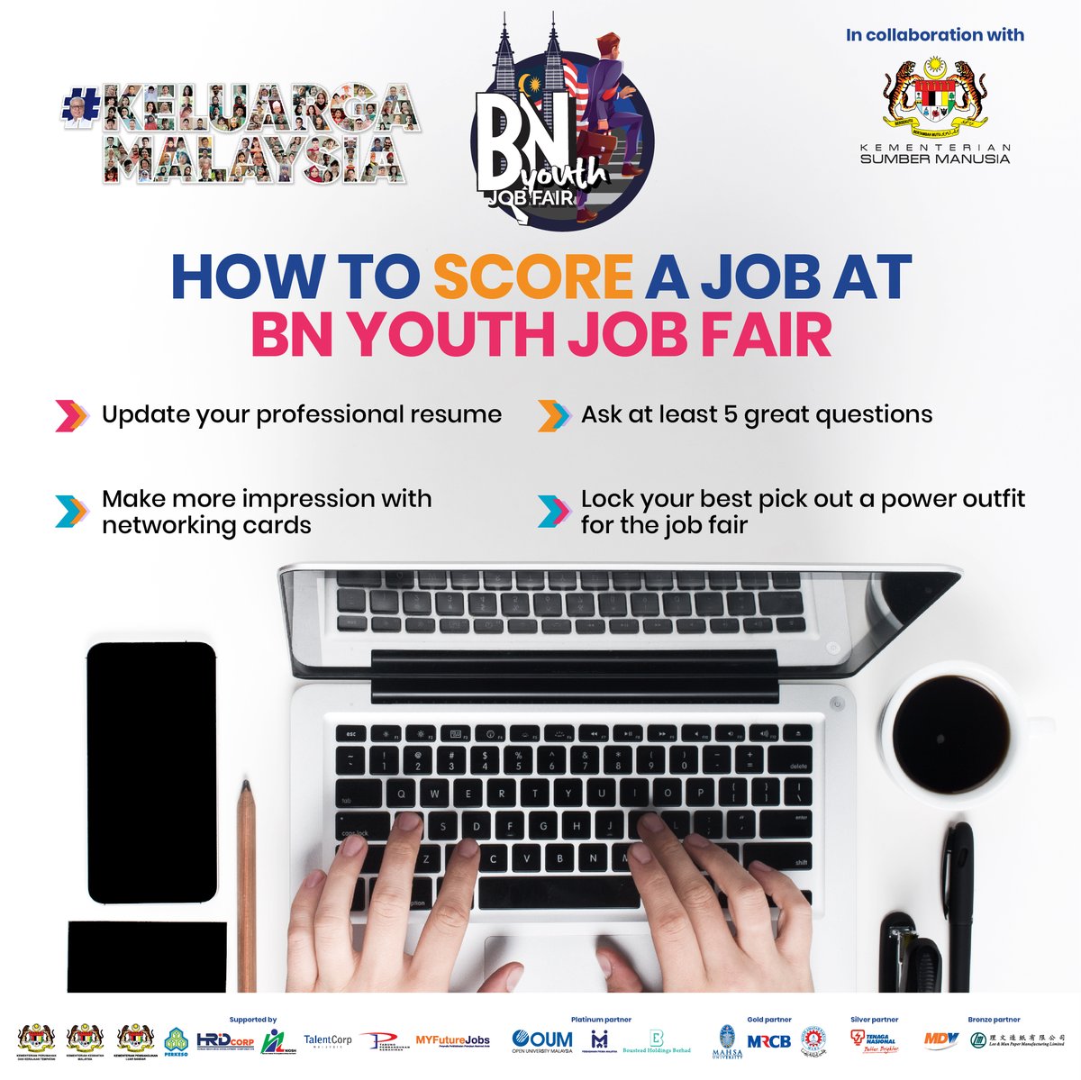 PemudaUMNOMy's tweet photo. Check out the tips to get a job at the BN Youth Job Fair 2022!
📌Update your professional resume
📌Make more impression with networking card
📌Ask at least 5 great questions
📌Pick the best outfit for the job fair https://t.co/kDjrwZBU1L