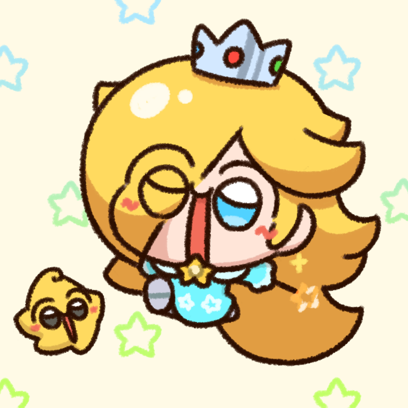 rosalina 1girl blonde hair crown dress blue eyes earrings jewelry  illustration images