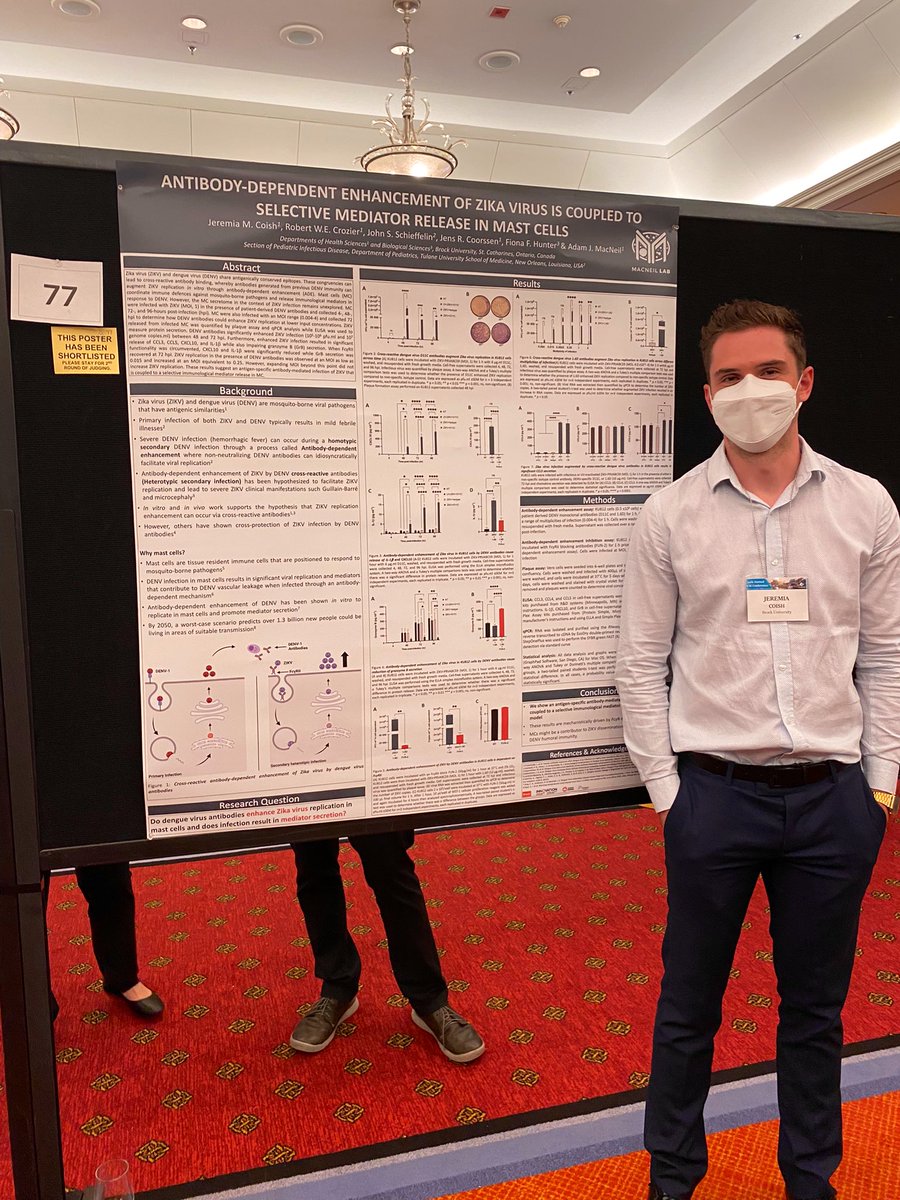adamjmacneil's tweet photo. Huge congrats 🥳 to the #MacNeilLab’s @jeremiacoish for winning a CSI poster award in the largest ever pool! @CdnImmunol Watch for the paper, just accepted! Kudos to finalist Katie Hunter as well! #ProudPI #CSI2022 @BrockUniversity @BrockGradStudy @BrockHLSC @BrockUResearch 🎉 https://t.co/WgkOYDOM9P