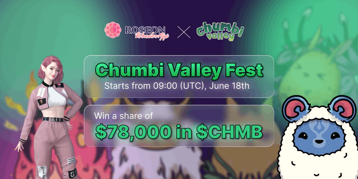 ✨ Chumbi Valley &amp; <a href="/RoseonWorld/">Roseon World</a> Collab to Launch New #CHMB Staking Program!

We are excited to announce that we are partnering with the amazing Roseon team to provide $CHMB #staking program with #NFT prizes &amp; $78K+ of rewards!

👉 STAKE CHMB &amp; EARN REWARDS medium.com/@chumbivalley/…