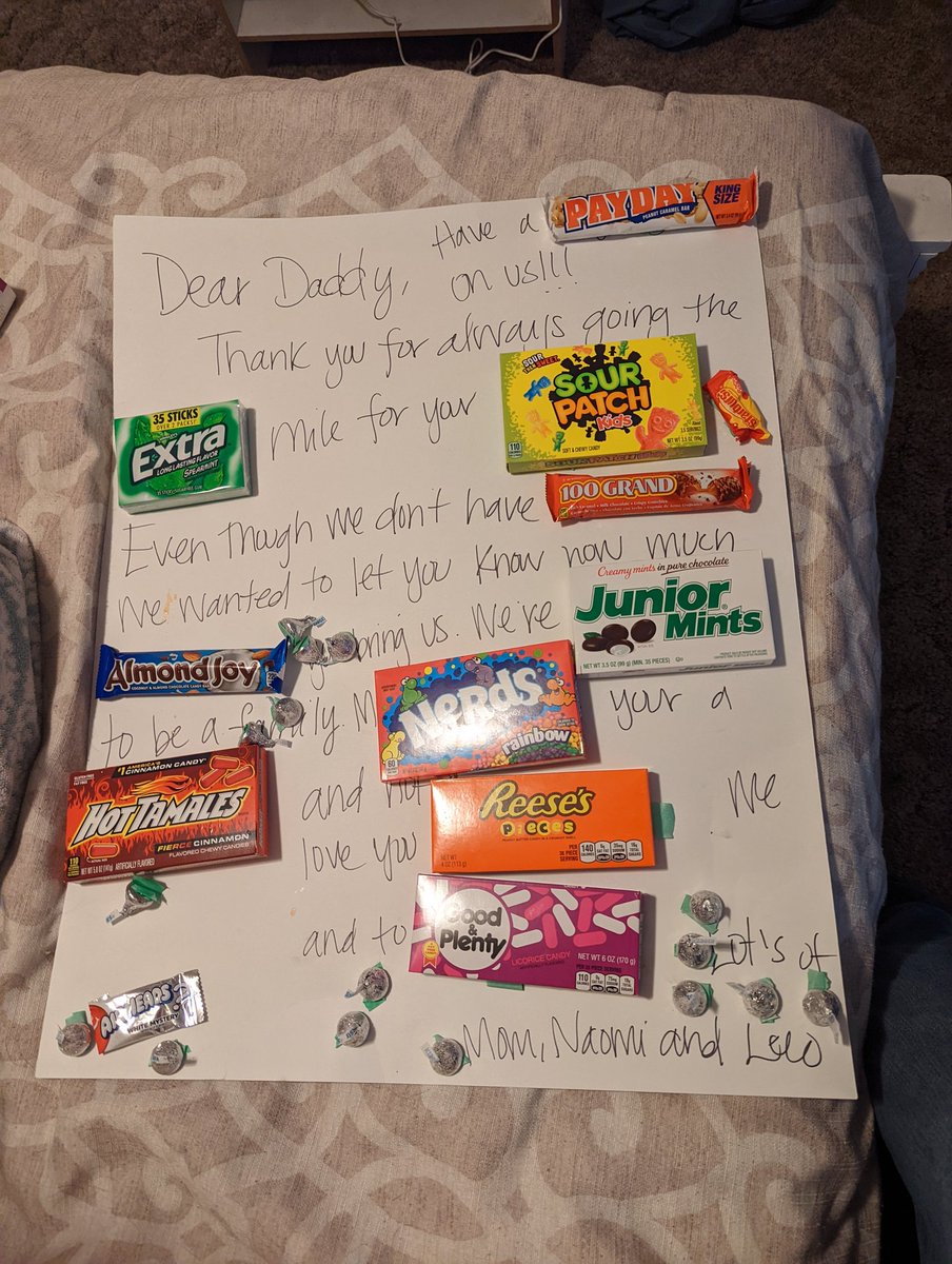Pyroscooter's tweet photo. Family made this for me. Naomi then reminded me that her box in her room needed to be filled with candy and a surprise for tomorrow which is Daughters day. #thingsmykidssay https://t.co/8It4pB2sU3