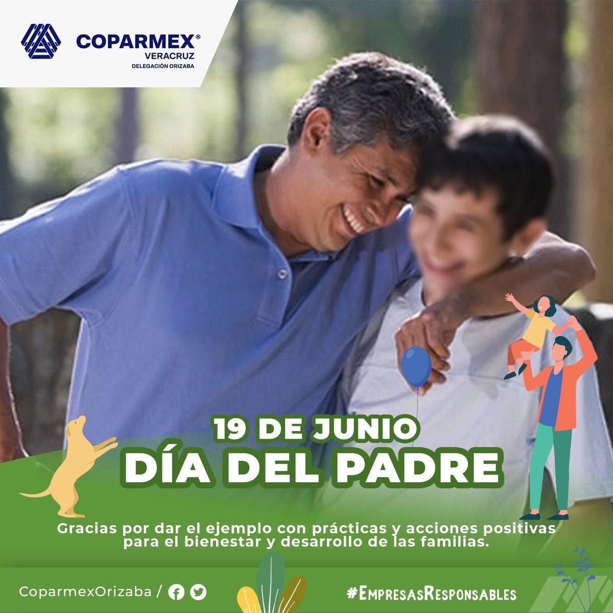coparmexorizaba's tweet photo. Coparmex Orizaba felicita a todos los Papás en su día, en especial a nuestros Socios y colaboradores de todas las empresas, por su gran labor y ejemplo.
#diadelpadre
#coparmexorizaba
#coparmexver
#Orizaba
#Veracruz https://t.co/HeSlE8KufV