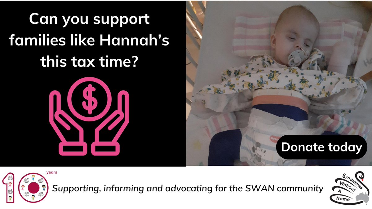 swanaus's tweet photo. This tax time, please consider donating to SWAN Australia so we can continue to support SWAN families. We thank Sarah Strachan (SWAN mum) for sharing Hannah's story!

DONATE: https://t.co/SXm0jyz9O1
Hannah's story: https://t.co/29bGRpvXoS

#DONATE #RareDisease #PeerSupport #SWAN https://t.co/BZYWdxyjtF