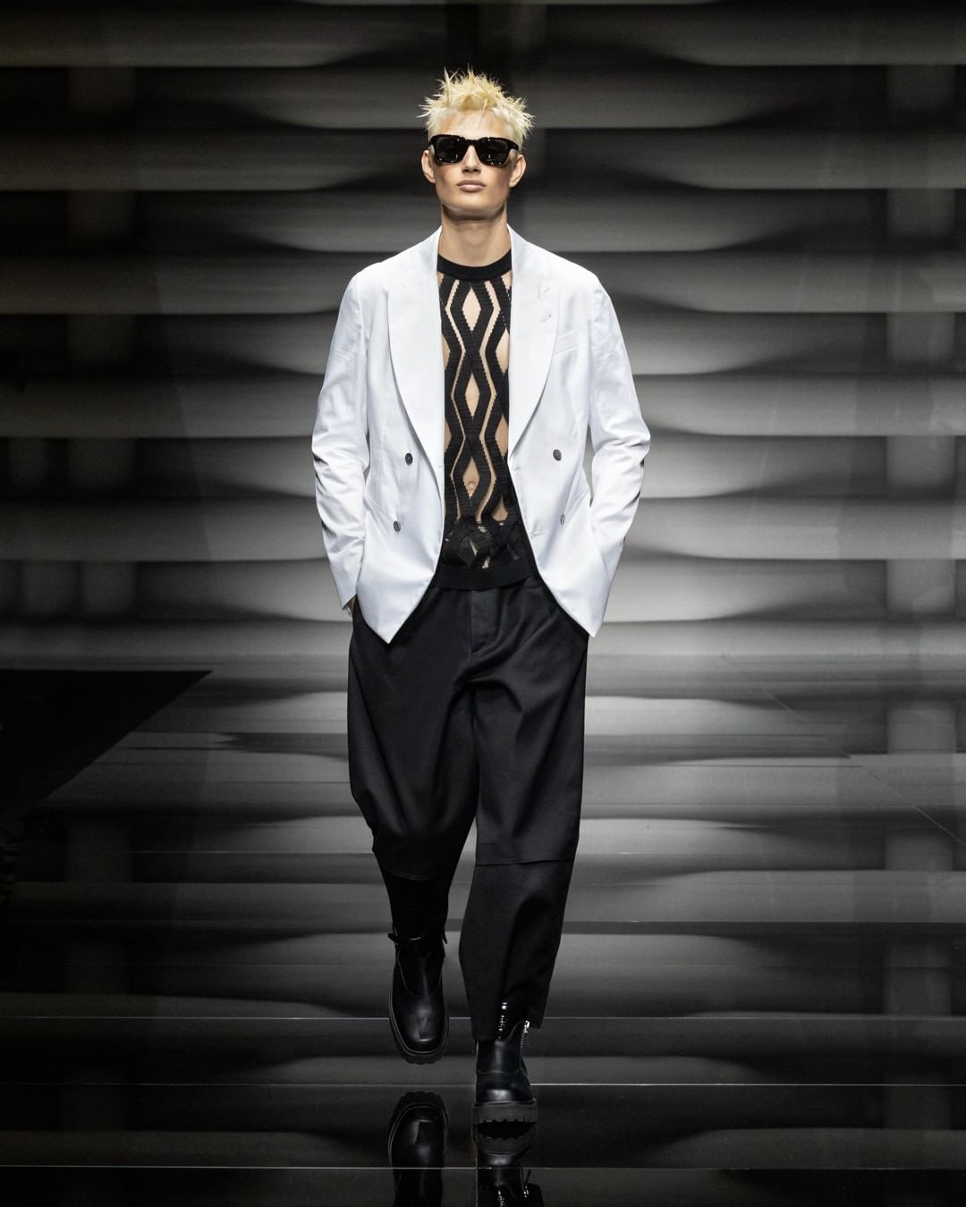 GIORGIO ARMANI ジョルジオアルマーニ ロングジャケット グレー