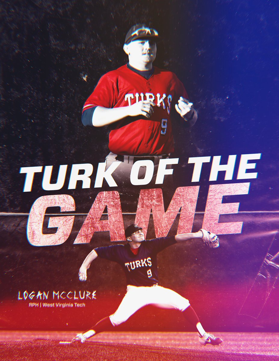 HbgTurksVBL's tweet photo. Holding it down on the mound is your Turk of the Game, Logan McClure! (@WVUTechBase) https://t.co/g3QbE5ggA4