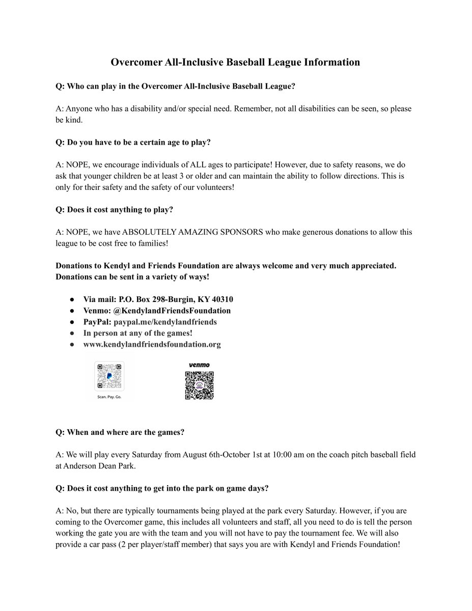 KendylandF's tweet image. OVERCOMER BASEBALL REGISTRATION IS NOW OPEN!!!!! Please get your registration forms filled out and sent in no later than July 1st!! Cannot wait to see everyone!