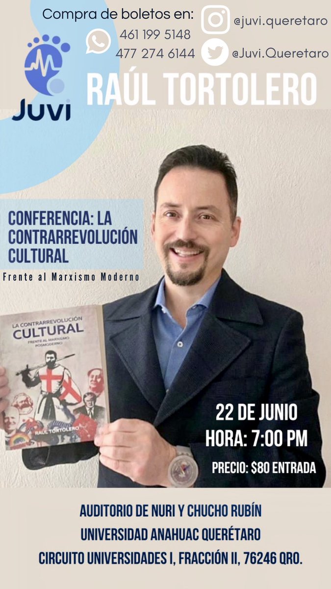 JuviQueretaro's tweet photo. No se pierdan esta increíble conferencia con Raúl Tortolero!! Va a estar buenísima!! Solo faltan 3 días y tenemos cupo limitado!! La preventa está disponible en 60 pesos!! https://t.co/jKa61s1GCQ