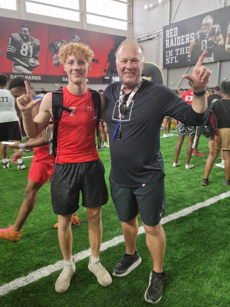 SamColtHill09's tweet photo. I had a amazing time at the Texas Tech football camp today! Thank you to all the coaches that made this camp possible.@TexasTechFB @TimDeRuyter @JoeyMcGuireTTU @CoachKennyPerry @hthannaTTU @ZKittley @gunsupnation #catraid #CollegeFootball #collegefootballrecruiting #WreckEm https://t.co/Rbs31SfIET