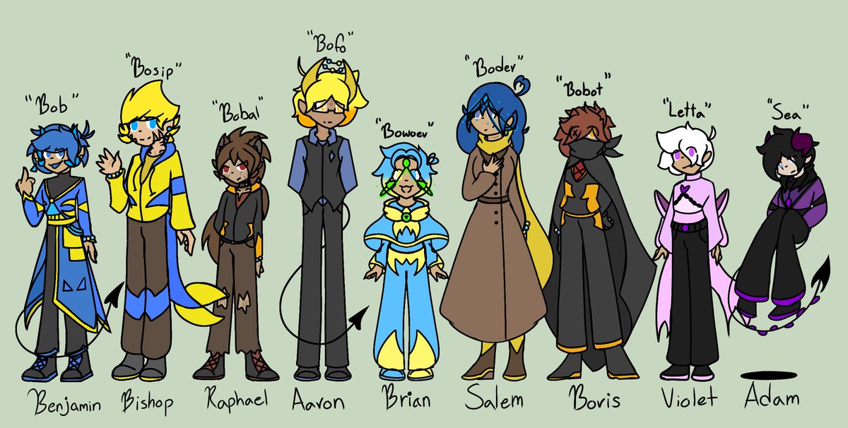 Fantasy_BnB's tweet photo. The Fantasy gang reference sheet is finally here!!
Oh what's this? Two new characters?
Wonder who they are? :)
#FantasyBnB #bobandbosip https://t.co/86ZJlPQhwa