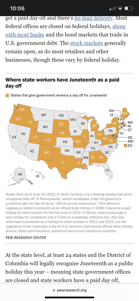 dsgaines's tweet photo. Juneteenth. A state holiday in WV, AL, UT, and TX but not CA, VT, and CT. https://t.co/3wLOwMIuEN