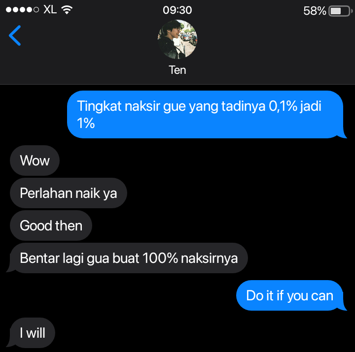 Tingkat Naksir

— TenXiao (Ten and Chengxiao) six tweets AU