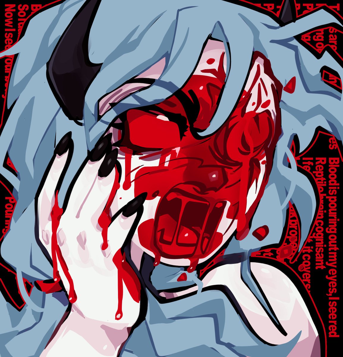 「# FF000 🟥
blood tw :p 」|o'five 😹のイラスト