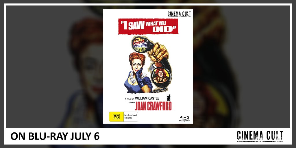 shockau's tweet image. A prank phone call leads to a night of pure terror in director William Castle's I SAW WHAT YOU DID - starring screen legend #JoanCrawford

ON BLU-RAY &amp;amp; DVD JULY 6

🛒 PRE-ORDER @JBHiFi: bit.ly/3xBY7zj

#CinemaCult #PhysicalMedia