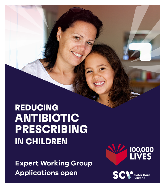 SaferCareVic's tweet photo. Are you passionate about appropriate antibiotic prescribing in children and effective management of common childhood infections?  We're looking for consumers and clinicians to join our Reducing Antibiotic Prescribing in Children expert working group: https://t.co/cCyTpjMEWn https://t.co/NwP283I1jT