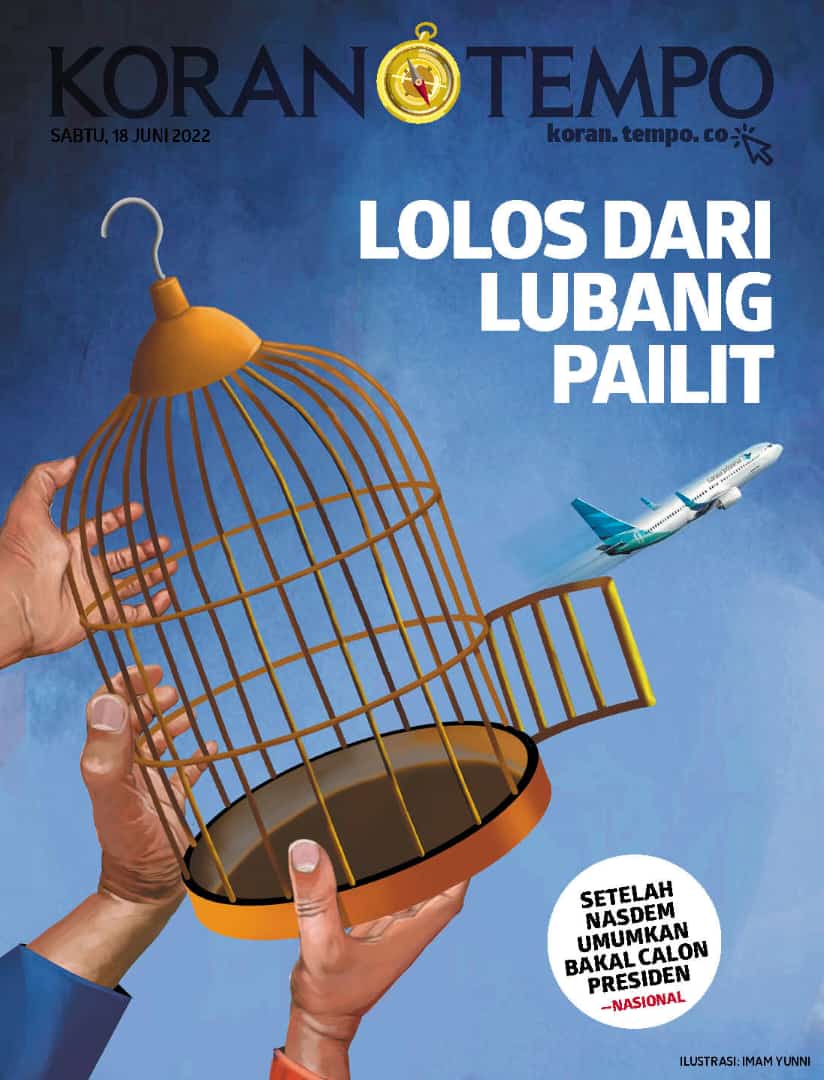Semangat Pagi.
KORAN TEMPO
Sabtu, 18 Juni 2022.

BERITA UTAMA
Supaya Garuda Tak Lagi Berkubang Utang

Baca berita selengkapnya di situs koran.tempo.co

Informasi berlangganan Klik langganan.tempo.co atau hubungi:
08771146002
08121283676