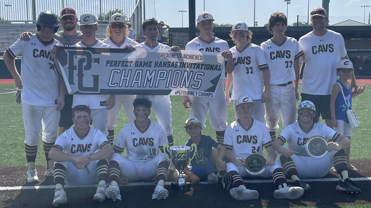Congrats to @WillThurman11 &amp; <a href="/carson_schrack/">Carson Schrack</a> on outstanding pitcher and MVP. Cavs 18u Maroon took the <a href="/PGMidwestBB/">Perfect Game Midwest Baseball</a> Topeka championship allowing only 6 runs in 6 games, and scoring 57.