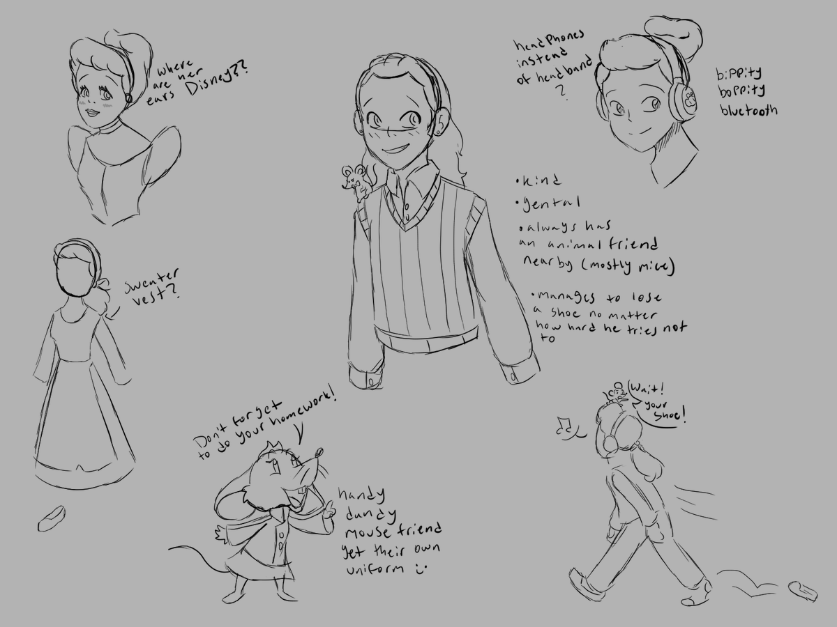 SuperSpaceFruit's tweet photo. Has someone made a Royal Sword student based off Cinderella yet? hope not but I'm taking my chances anyways. So here's some concept stuff I started working on #twistedwonderland #twstファンアート #twst_OC https://t.co/VhsP3NS0EA