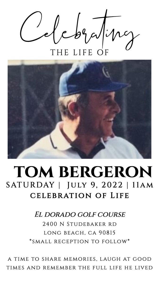 Gahr Baseball alum, past and present, join us in a Celebration of Life for Legendary Coach Tom Bergeron. Heartfelt wishes and prayers go out to The Bergeron Family. Information to follow where donations and gifts can be directed. https://t.co/VelW1KVINU