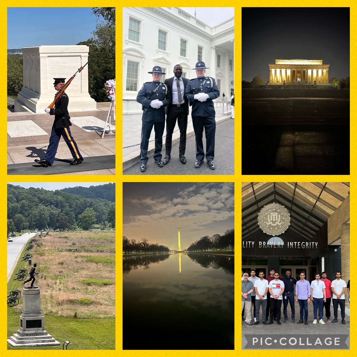 IAMKyrus's tweet photo. IACP Fellowship 

The past six months I called Alexandria, Virginia home. It was an amazing experience! “ I’ll Be Back! #tomboftheunknown #arlingtonnationalcemetery #Whitehouse #Lincolnmemorial #gramfam  #Gettysburgnationalmilitarypark #UAE #FBItour https://t.co/arQTMoiXR7