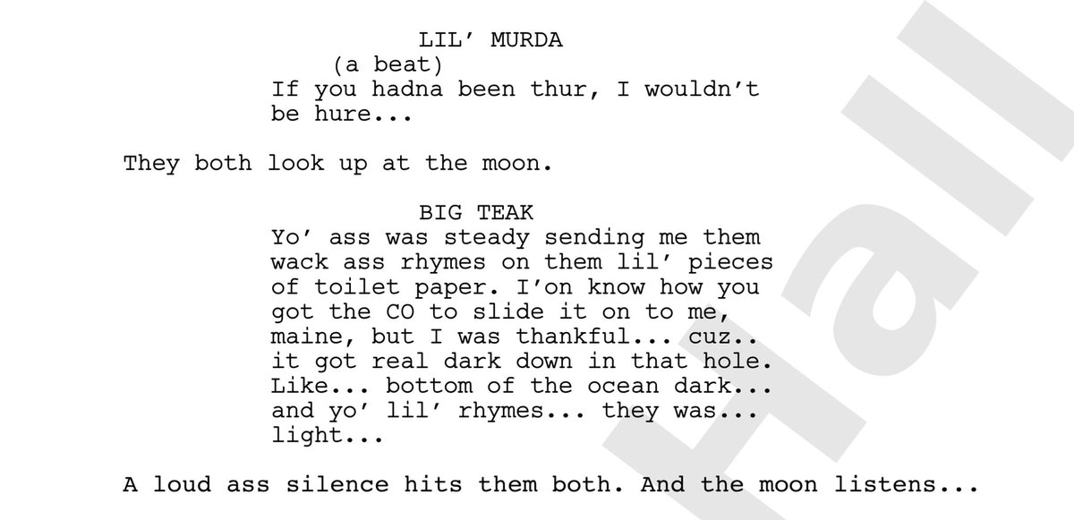 Big Teak + Lil’ Murda on the balcony is one of my favorite scenes of the season. Young men join gangs to find family and these 2 HVH soldiers are brothers bound. Big Teak’s battle with his demons are ongoing. Research shows solitary can trigger mental health issues. #PValley