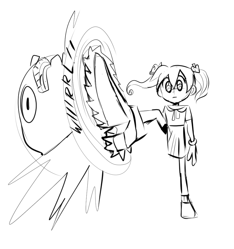 Girl with chain saw shoes 