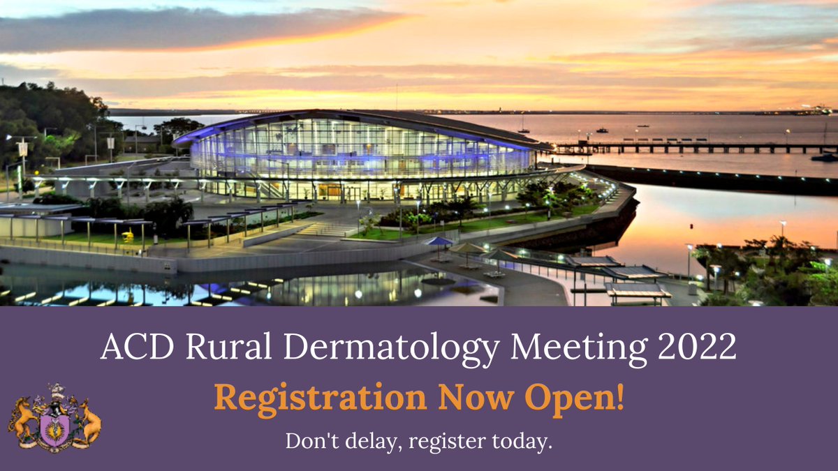 DermatologyACD (@dermatologyacd) on Twitter photo Registration is open for ACD's 7th Rural Dermatology Meeting from 5–7 August 2022 at <a href="/DarwinConventio/">Darwin Convention Centre</a>. Don’t delay, register today!
Abstract submissions are closing Friday 24 June. To submit an abstract or to register, visit dermcoll.edu.au/media-news-eve….
#ACDRural2022 Registration is open for ACD's 7th Rural Dermatology Meeting from 5–7 August 2022 at <a href="/DarwinConventio/">Darwin Convention Centre</a>. Don’t delay, register today!
Abstract submissions are closing Friday 24 June. To submit an abstract or to register, visit dermcoll.edu.au/media-news-eve….
#ACDRural2022