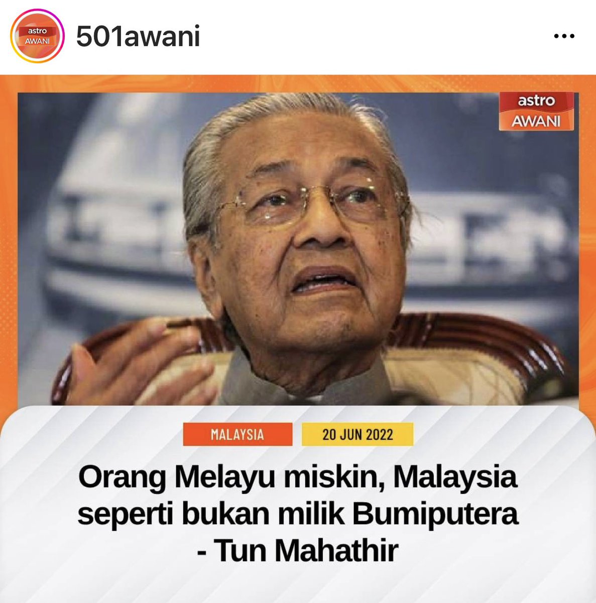 YbSadik's tweet photo. Common lah Tun...  always playing this narrative of race Bumi issues to win Votes..  Malaysia belongs to all Malaysians, young &amp; old, rich or poor, Bumi or not Bumis.. https://t.co/Pf706Ltaqe
