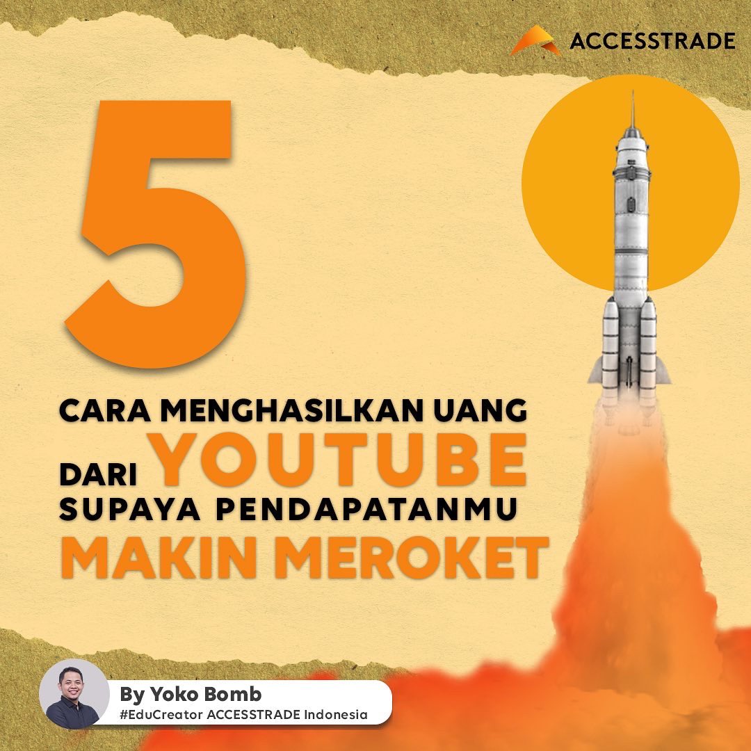 accesstradeID's tweet photo. Katanya jadi YouTuber itu penghasilannya gede, bener nggak sih? Nih ATmin rangkumin 5 cara menghasilkan pendapatan dari YouTube.

#accesstradeindonesia #accesstradeacademy #educreator #yokobomb #accesstrade #affiliatemarketing #bisnisafiliasi #youtube https://t.co/Dlj4HOik3B