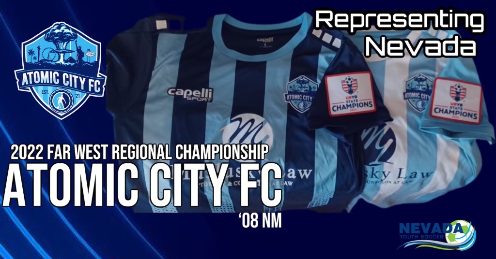 AtomicCityFC's tweet image. Atomic City FC ‘08 NM is officially checked-in for the 2022 USYS Far West Regional Championships. Kickoff is set for a 3:30pm Mountain Time Zone tomorrow on field #16 at Simplot Sports Complex in Boise, ID against the New Mexico State Champs, New Mexico Rush. #NVStateChamps