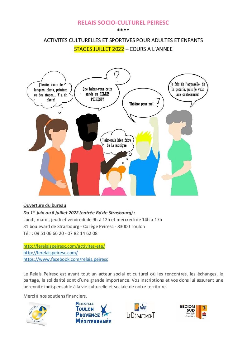 RPeiresc's tweet photo. Nos activités d'été se déroulent du 7 au 13 juillet, venez découvrir ou offrez un de nos ateliers! https://t.co/Iob5anoiL9