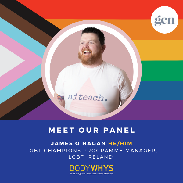 🌈 First up, we introduce @jameso_hagan (he/him). James is a podcaster, writer & activist passionate about giving a voice to marginalised communities & exploring intersectional identities. To hear more, register here: bit.ly/3xvdOYW #PrideMonth @GCNmag @LGBT_ie