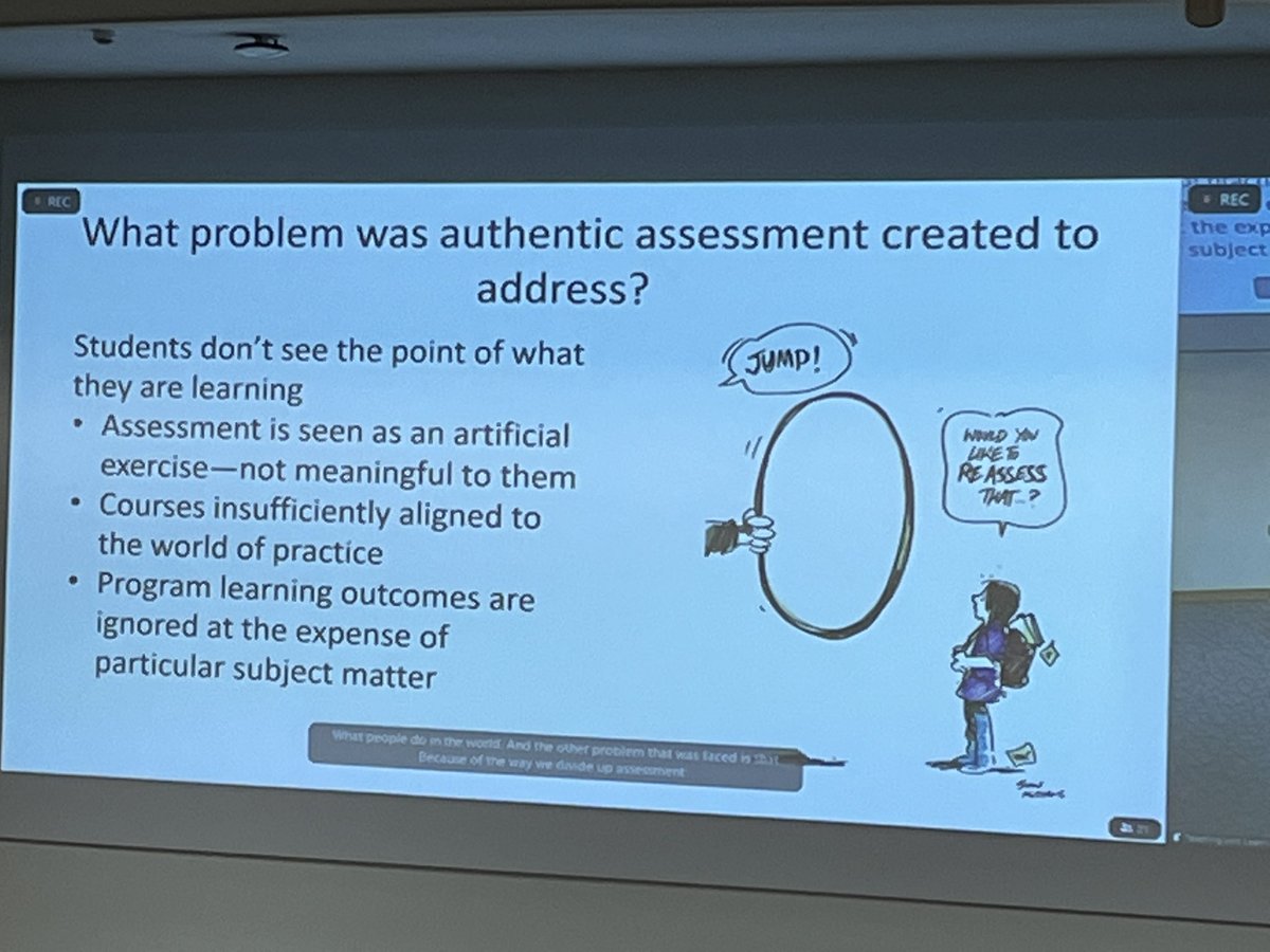 UoB_HEFi's tweet photo. What problems was #AuthenticAssessment created to address? #HEFi22 

#AvoidingJumpingThroughHoops 
Think about the social value. 
Think about #RealClients and #audience 
Who is your audience? https://t.co/hmGMiL0EG6