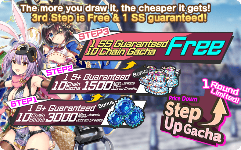 MistTrainGirls's tweet photo. Hello, Conductors!
Thank you for playing Mist Train Girls.

The new Price Down Step Up gacha is now available!
The last step is free, and guarantees 1 SS Layer!
Also, the 3 days limited item pack is available in the shop!
Don't miss this opportunity! https://t.co/95NBzMoIz2