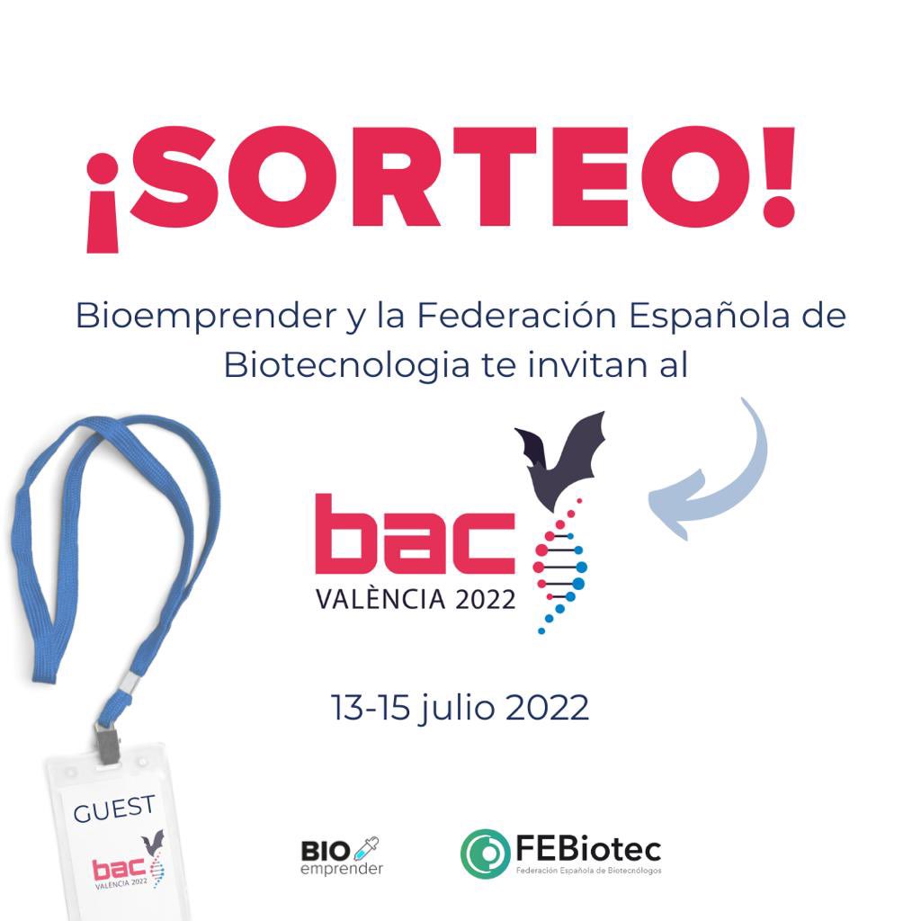 bioemprenderES's tweet image. 🧪🧪🧪 Sorteamos entre todos los RT una entrada para asistir al @BAC_FEBiotec  Valencia 2022 @FEBiotec 🧪🧪🧪

SUERTE 🤞🏽