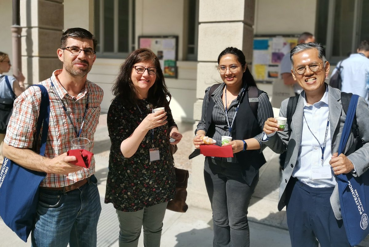 The RM4L team are in Milan for ICSHM 2022. First coffee break with colleagues from Bath, Cambridge, Newcastle and Kitakyushu universities.