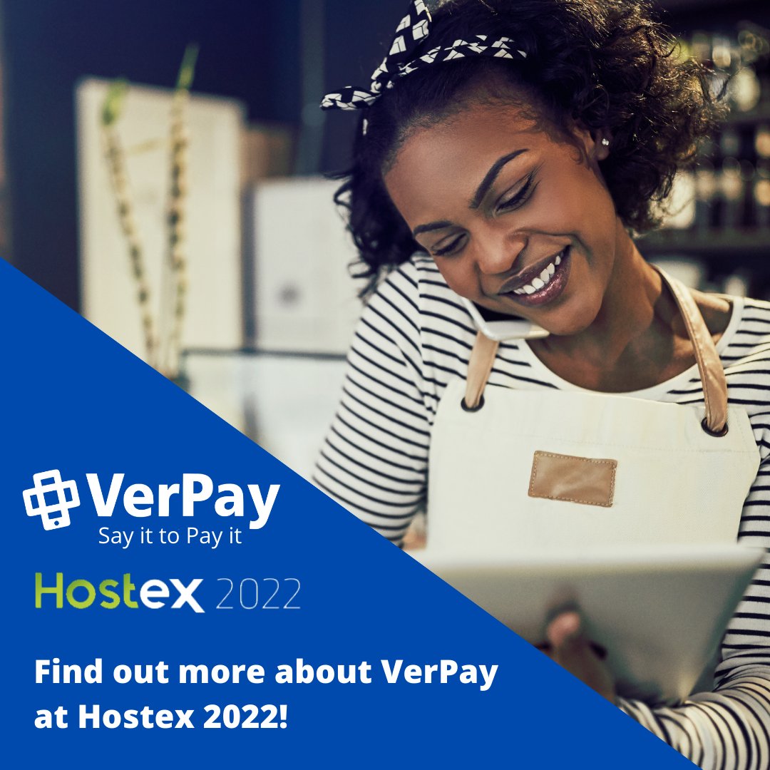 See VerPay in action at Hostex 2022! We will be showcasing VerPay at our stand at Hostex 2022 (26 - 28 June 2022 – Sandton Convention Centre.)  
Contact us to schedule an appointment at our stand:
Hall 1 Stand C13
Email info@verpay.com / Tel 021 201 1579