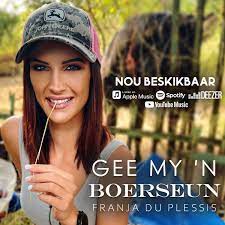THE SA TOP 20

NR 12

<a href="/Franjadp/">Franja du Plessis</a> - GEE MY N BOERSEUN

<a href="/VonkMusiek/">Vonk Musiek</a> <a href="/StarburstPromo/">Starburst Promotions</a> <a href="/SelectMusiek/">Select Musiek</a> <a href="/CO_Productions/">CO_Productions</a> <a href="/taniakrugel/">Tania Fourie</a> <a href="/JennyGriesel/">Jenny Griesel</a> <a href="/AlishiavanDev/">Alishia</a> <a href="/Umusiek/">Universal Musiek</a> <a href="/TheMarketingZoo/">The Marketing Zoo</a> <a href="/Christien_DK/">Christien De Klerk Marketing</a> <a href="/Jaansil/">Jana De Beer</a> <a href="/RachelleCrous/">Rachelle Crous</a> <a href="/BinoBoshoff/">Bino Boshoff</a> <a href="/melissaconradie/">Melissa Conradie</a> <a href="/LouiseCrouse/">Louise Crouse</a>